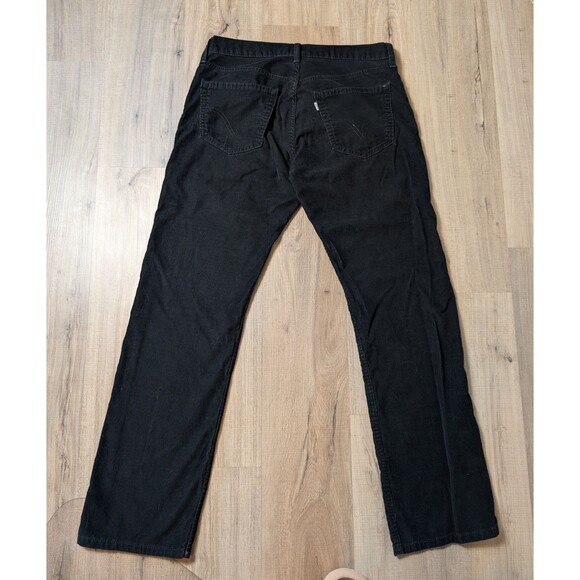 Levis 514 Size 34X32 Corduroy Jeans Black Slim Straight White Tab Smart Casual - Picture 3 of 11